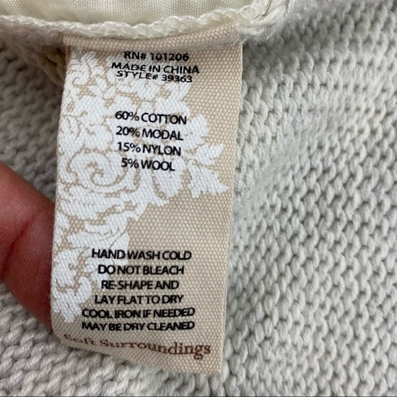 SOFT SURROUNDINGS | Ivory & Gray Tunic Cowl Neck - Picture 11 of 14